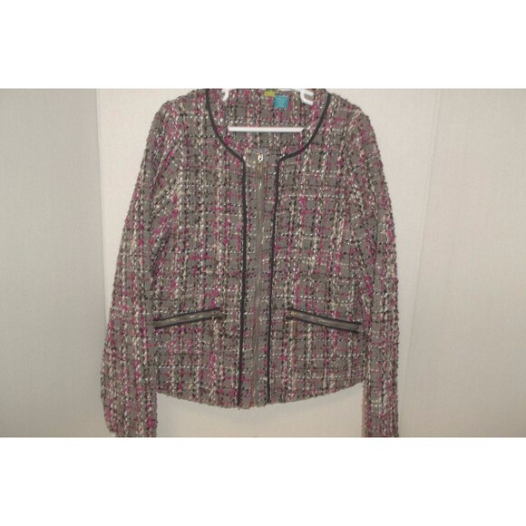 Blu By Blu Girls Tweed Lined Long Sleeve Jacket Blazer Size 12 - Picture 1 of 7